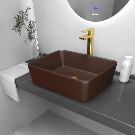 Раковина накладная (48х37) Grossman Color GR-3016BRM, коричневый